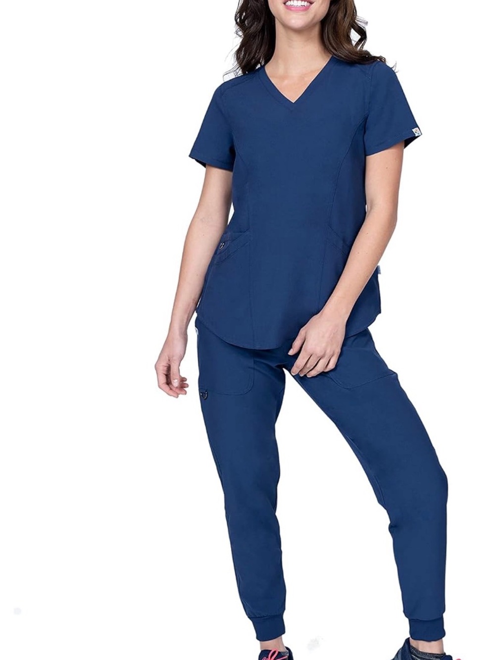 Elements Women's V-Neck Scrub Set - Navy